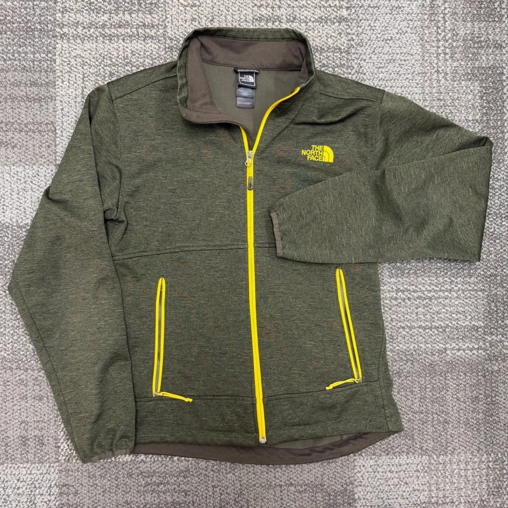 The North Face Full Zip Canyonwall Jacket Mens Medium Olive Green Yellow